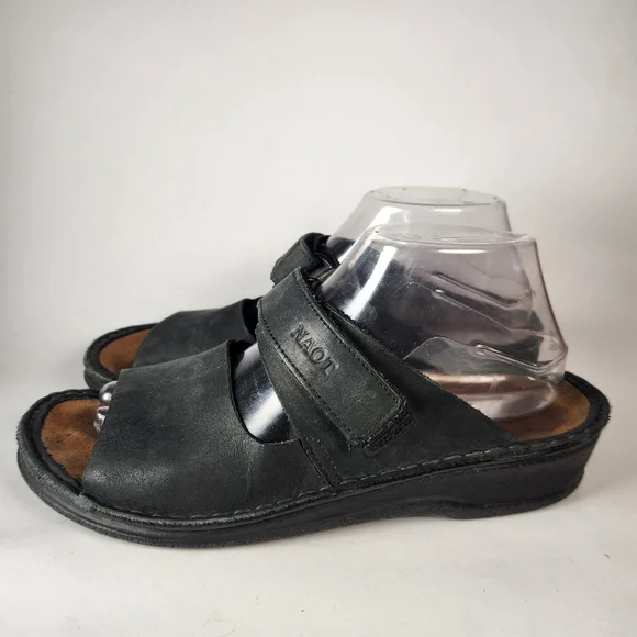 NAOT Women's Sandal 9 EU 40 Black Leather Comfort Casual Slip On Open Toe Shoe - Picture 4 of 10